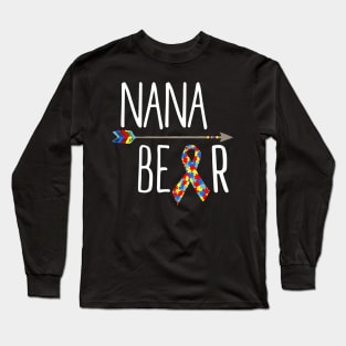 April Autism Awareness Nana Bear Long Sleeve T-Shirt